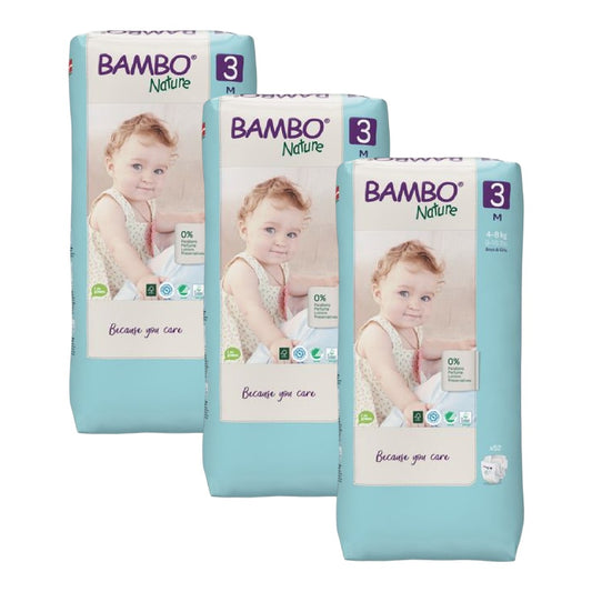 Pack 3x Pañal T3 midi (4-8Kg) Bambo Nature 52 uds