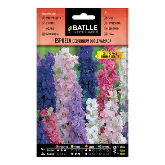 Semillas de  Espuela - Delphinium doble variada