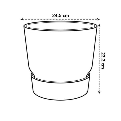 Macetero con plato integrado Greenville Elho Blanco 25 cm