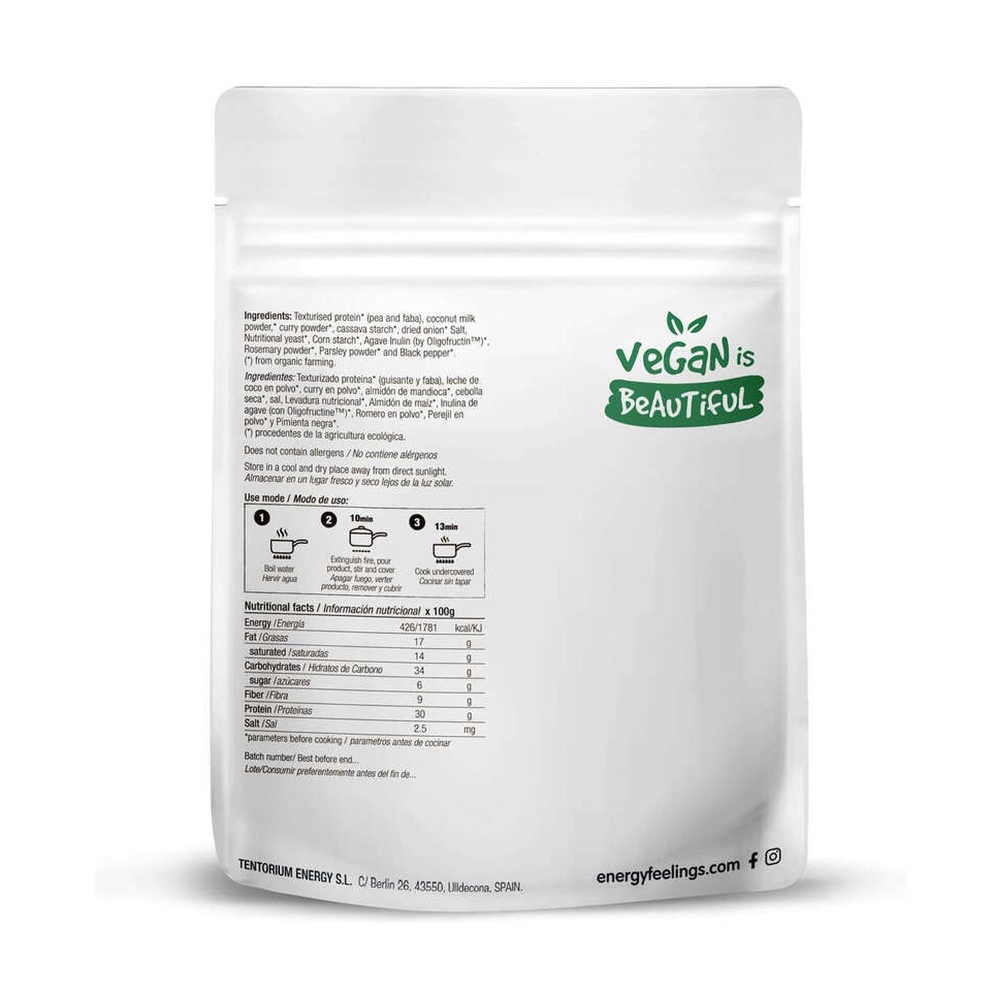 POLLO VEG. AL CURRY ECO :   Energy Feelings (165 g) Doypack