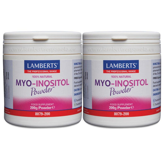 Pack de 2 MYO Inositol en polvo  Lamberts 200 g