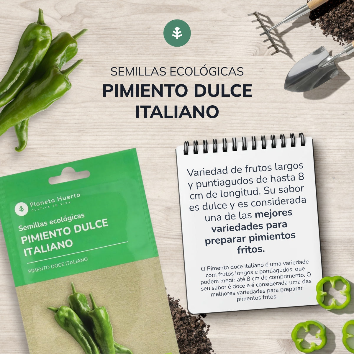 Semillas de Pimiento dulce italiano ecológicas Planeta Huerto