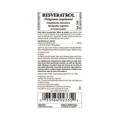 Resveratrol, 60 cápsulas vegetales de 100mg