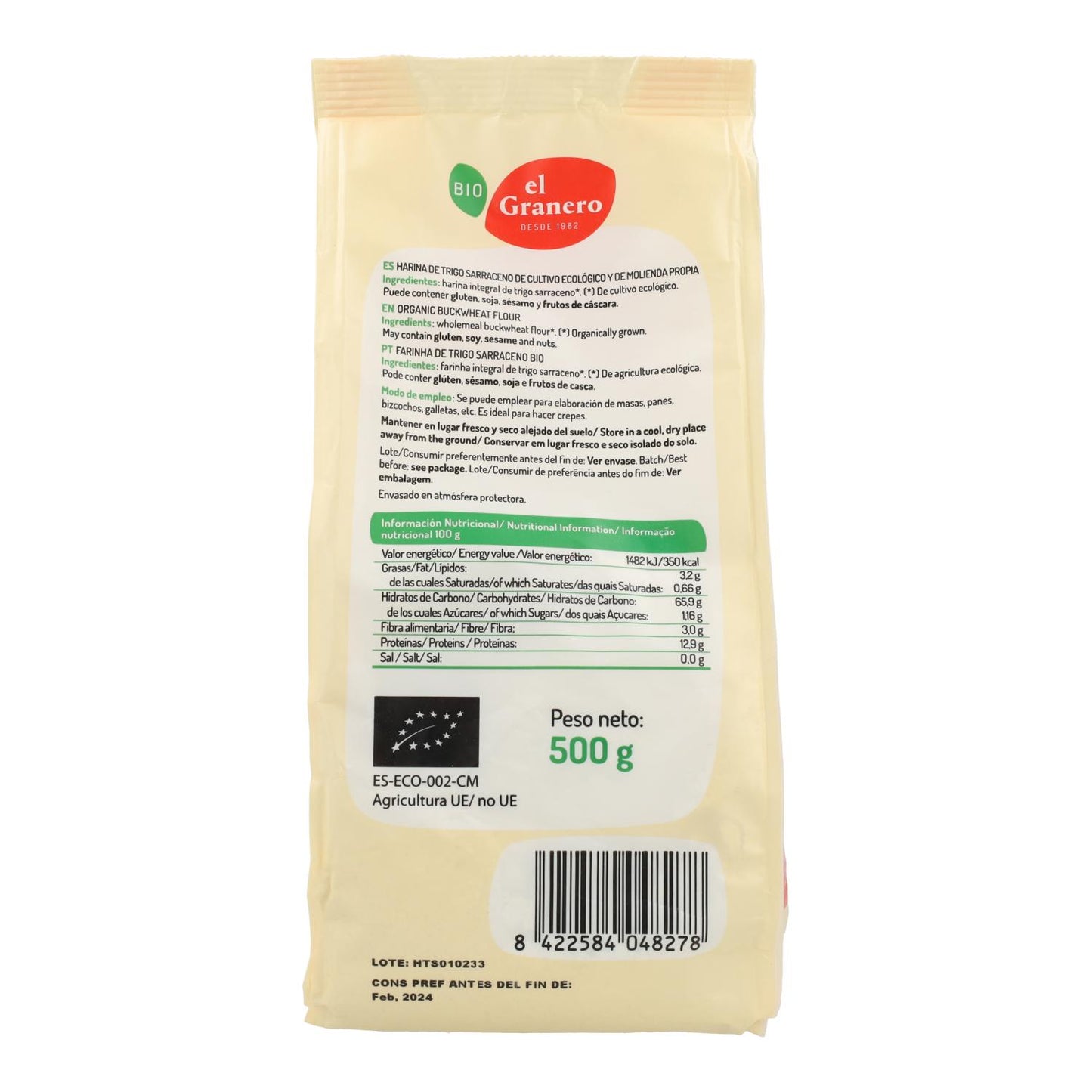 Harina de Trigo Sarraceno Bio El Granero 1kg