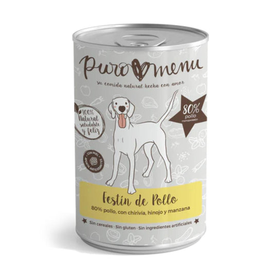 Comida húmeda Barf perros Festín de pollo BIO Puromenu 400 g