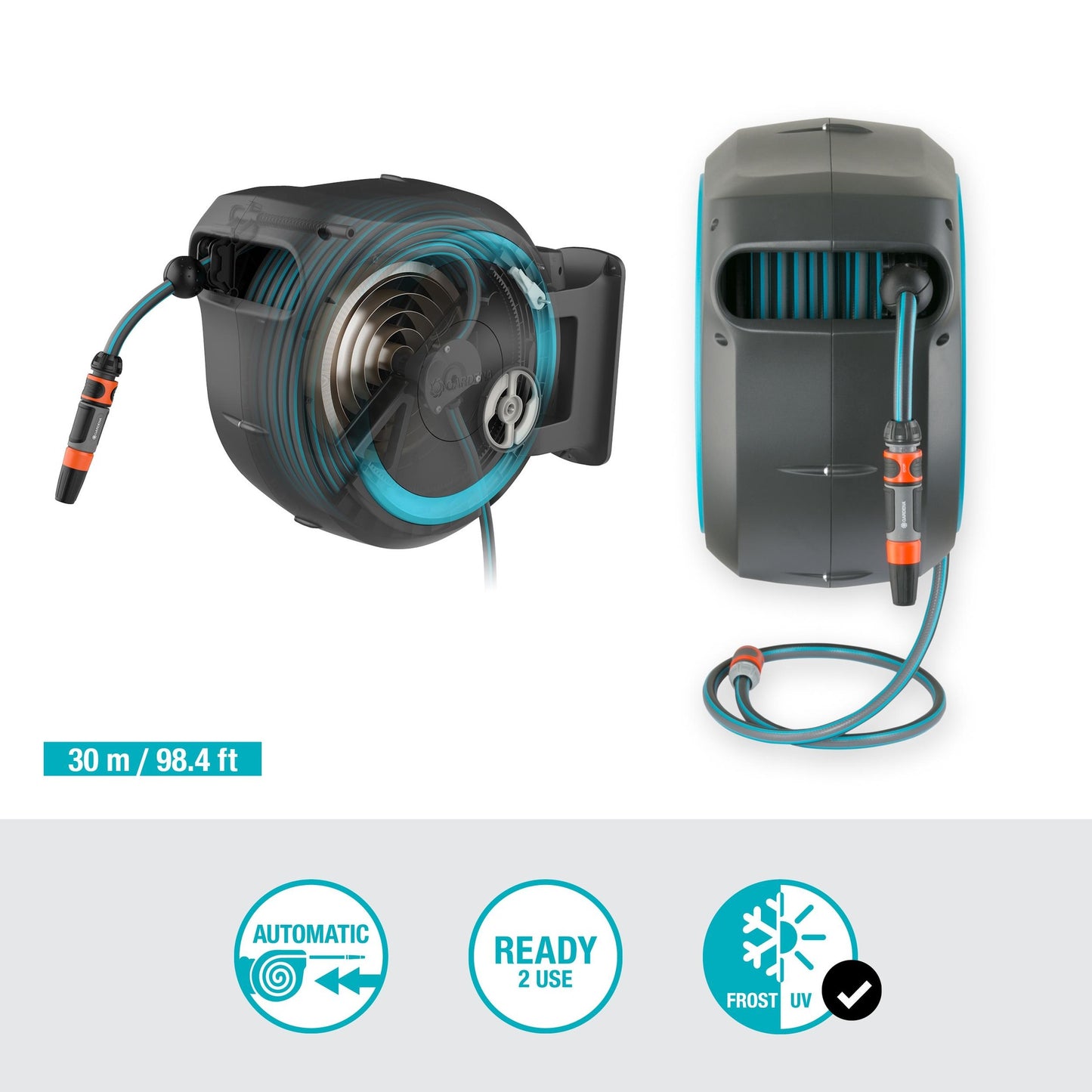 Portamanguera de pared RollUp L 30 m Gardena