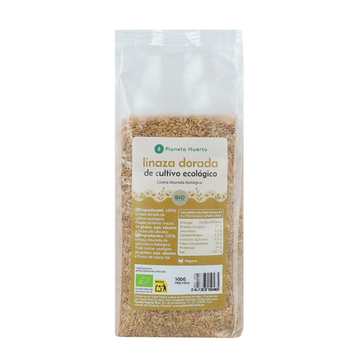 Pack 2x Semillas de lino dorado ECO Planeta Huerto 500 g