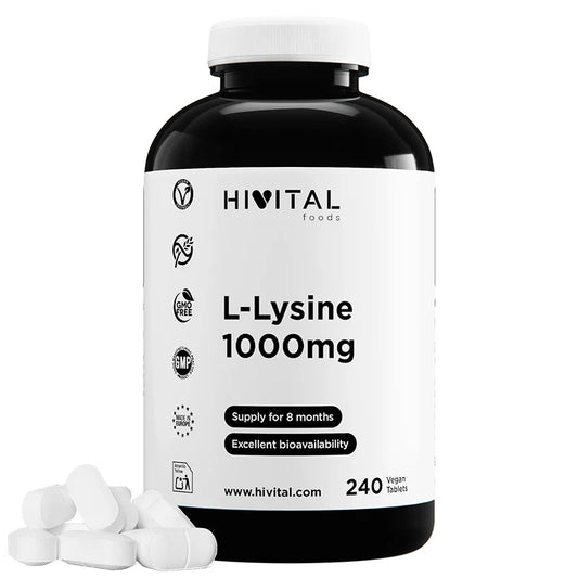 L-Lisina 1000 mg Hivital 240 comprimidos veganos