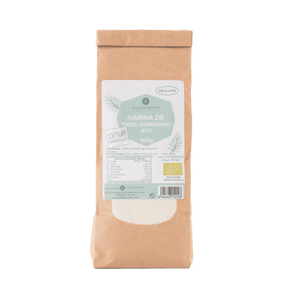 Harina de Trigo Sarraceno ECO, Sin Gluten, Planeta Huerto, 500 g