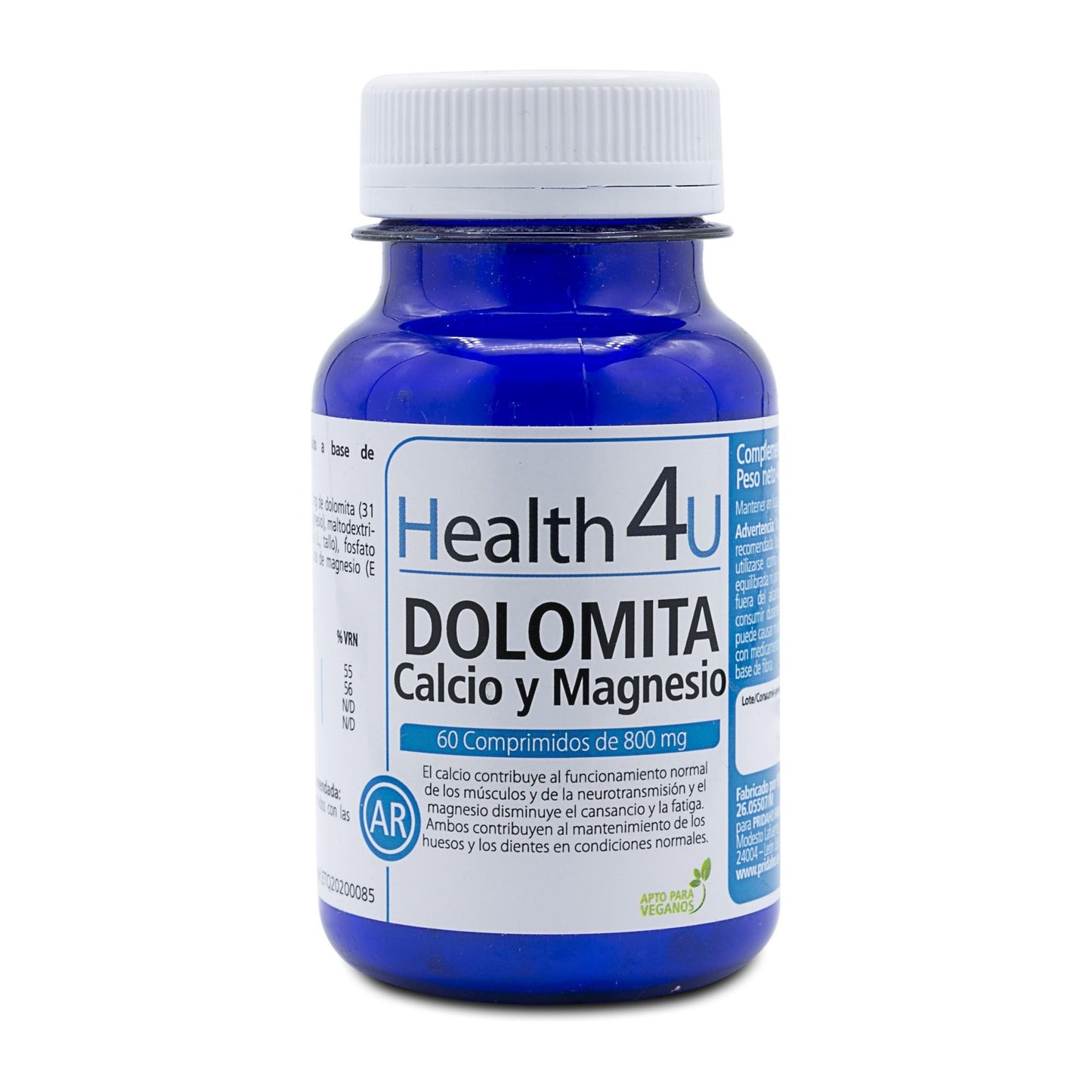 H4U Dolomita calcio y magnesio 60 comprimidos de 800 mg