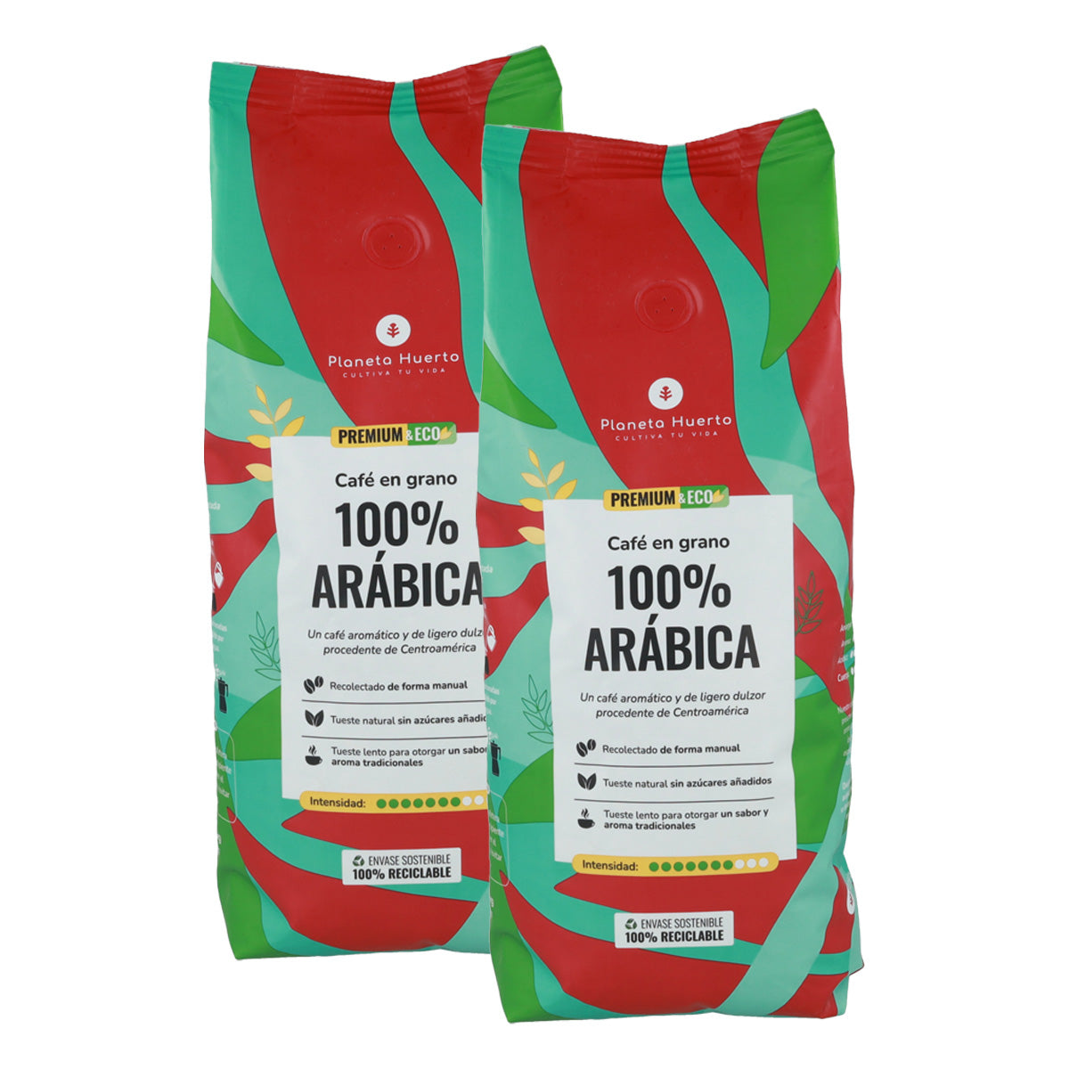 Pack 2x Café en grano Eco 100% Arábica Planeta Huerto 1 Kg