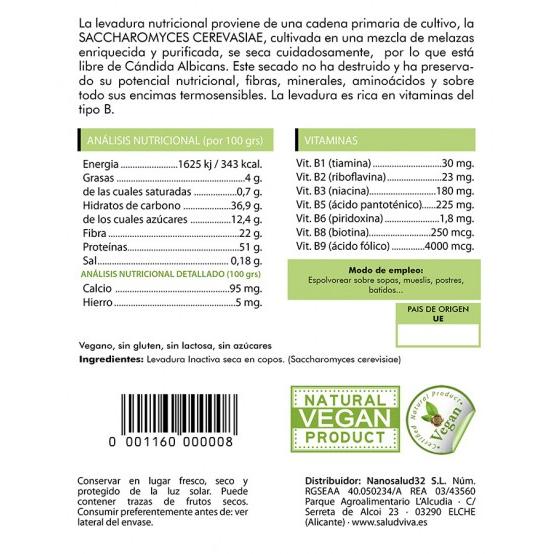 Levadura nutricional  Salud Viva 500 g