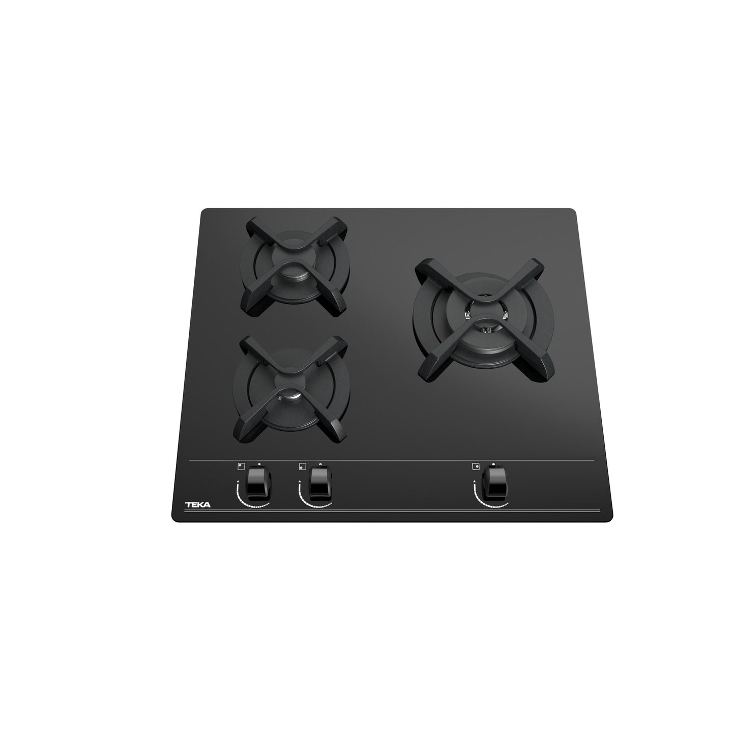 Placa de Gas 3 Zonas Teka GBC 63010 cristal templado Negro