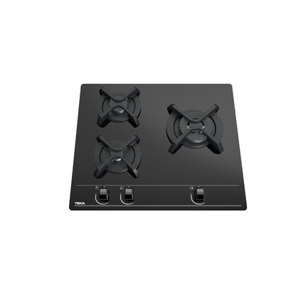 Placa de Gas 3 Zonas Teka GBC 63010 cristal templado Negro
