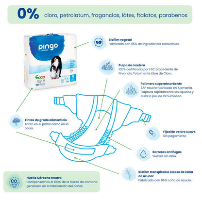 Pack Ahorro Pañales T5 (12-25kg) Pingo 288 Uds