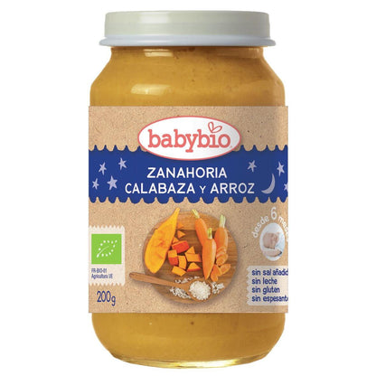 Pack Tarritos Buenas Noches Bio Verduras y Cereales Babybio 2 uds de 200 g