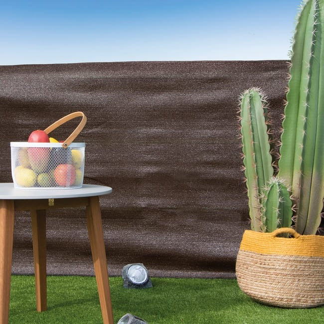 Malla de ocultación y sombreo Recynet Basic marrón Nortene 1x10 m