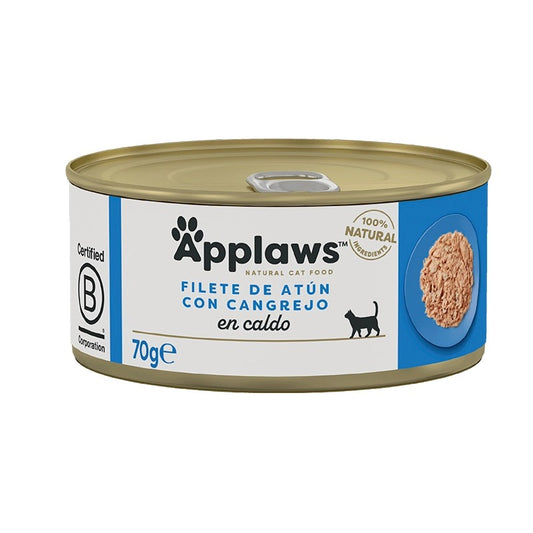 Comida húmeda para gatos natural grain free Lata Atún y cangrejo- Applaws Cat 70gr