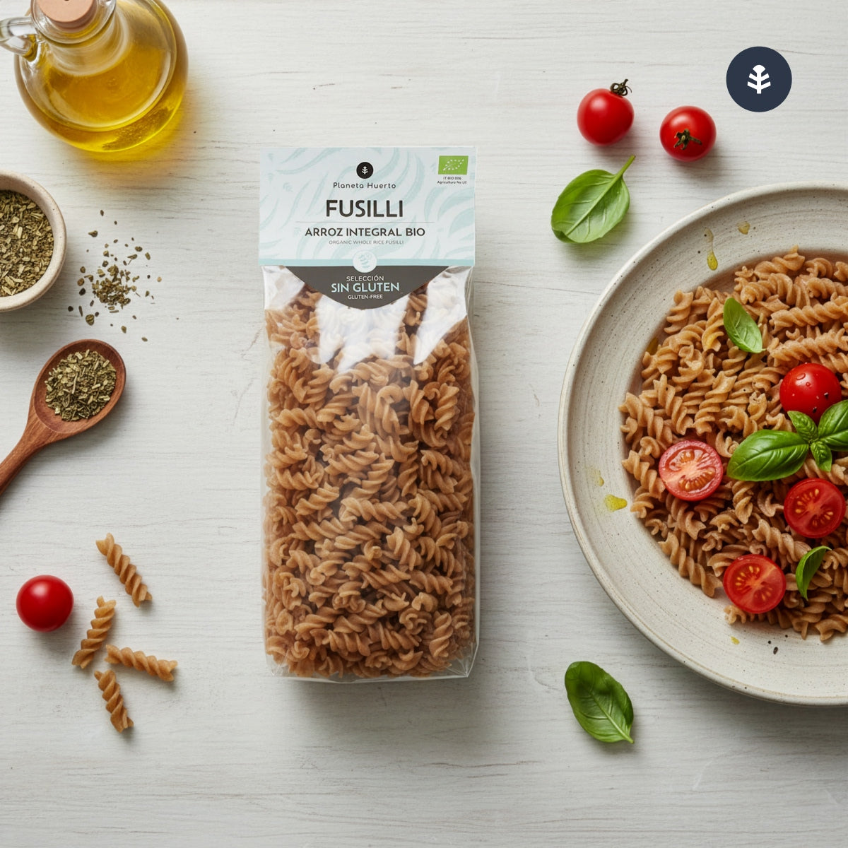 Espirales de arroz integral ECO sin gluten Planeta Huerto 500 g