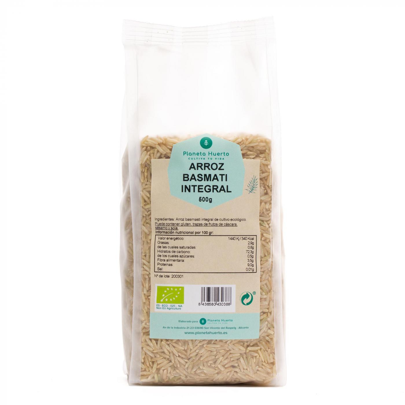 Arroz Basmati integral ECO Planeta Huerto 500 g