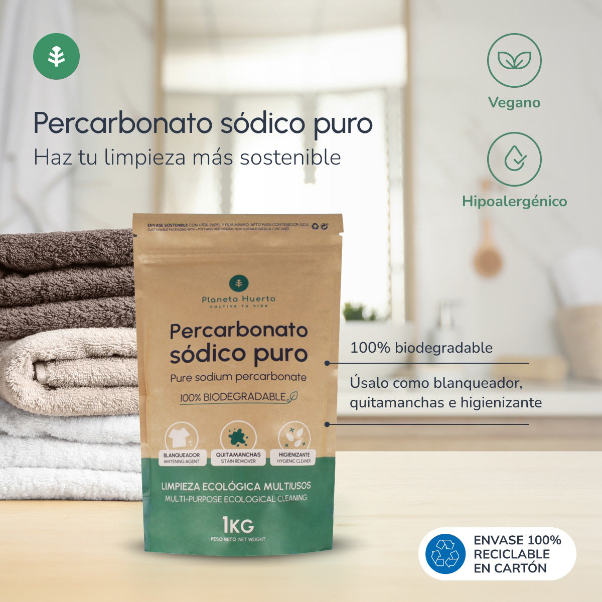 Pack 3x Percarbonato Sódico Planeta Huerto 1 Kg