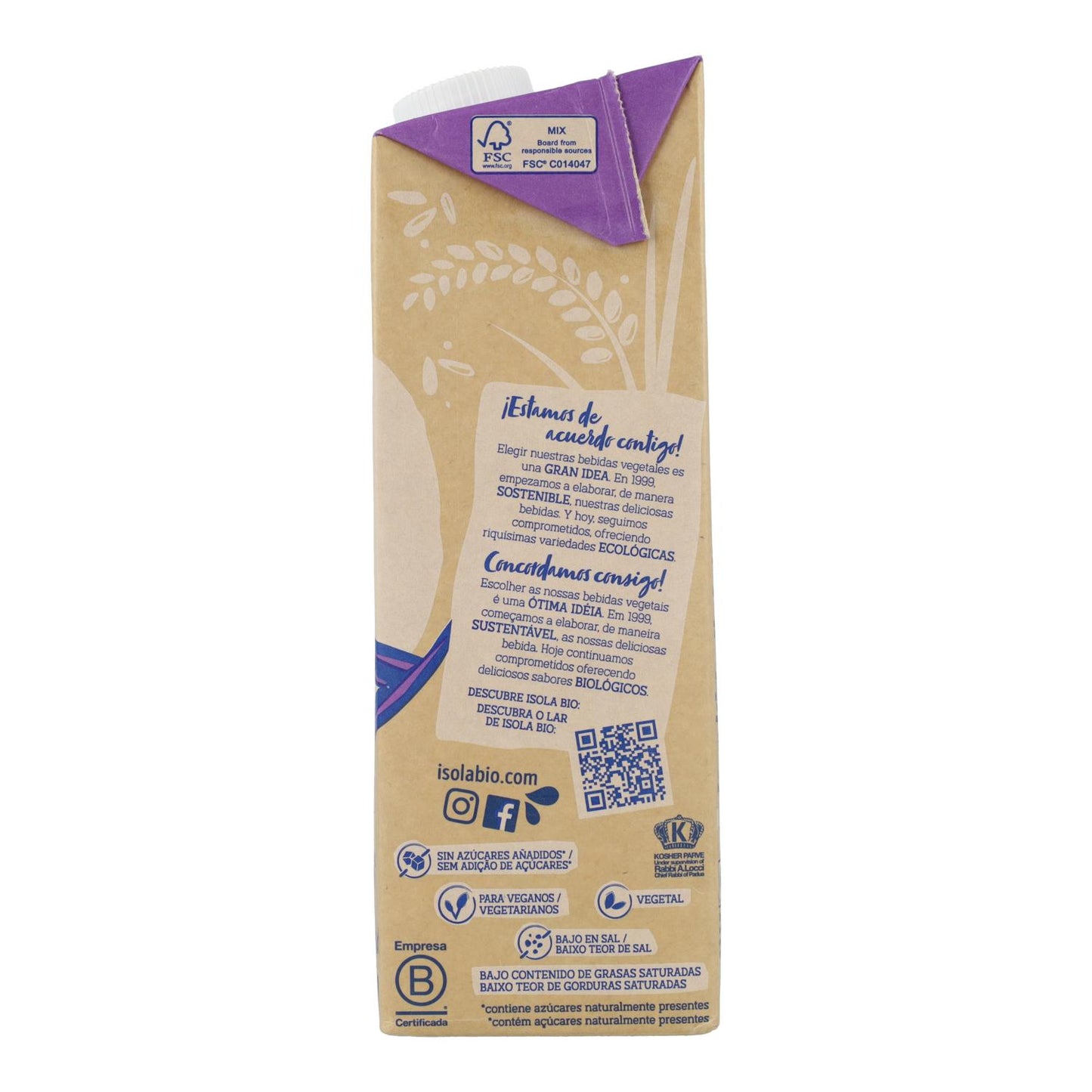 Pack 6 x Bebida BIO Arroz Integral Isola Bio 1 L