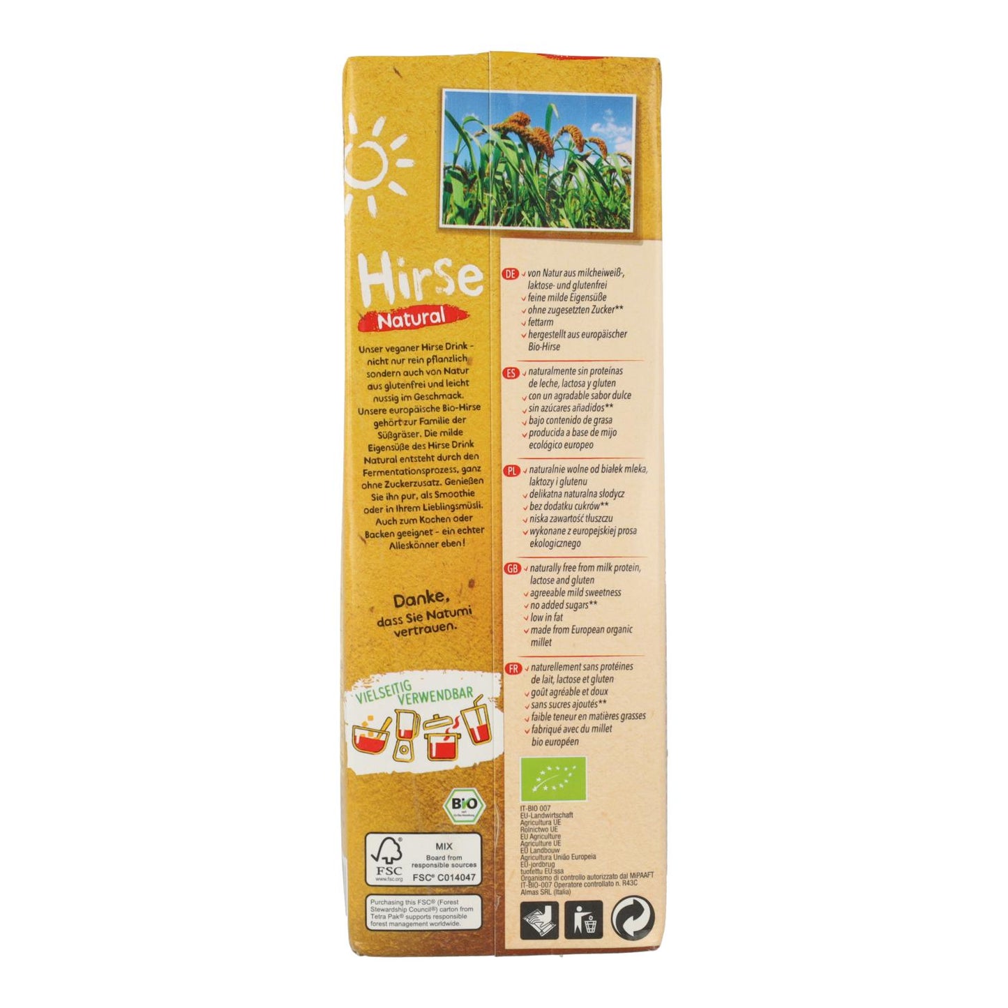 Pack 6 uds  Bebida Mijo Bio Natumi 1L