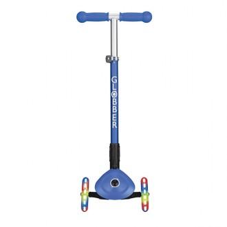 Patinete plegable Primo azul con luces en las ruedas Globber