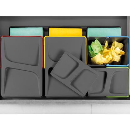 Emuca Base para contenedores cajón cocina, módulo 600 mm, Plástico, Gris antracita