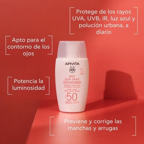 Reparación Antiedad Diaria SPF50 Bee Sun Safe Apivita 100 ml