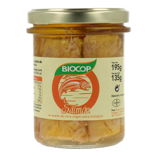 Filetes Salmón Bio en conserva Biocop, 195g
