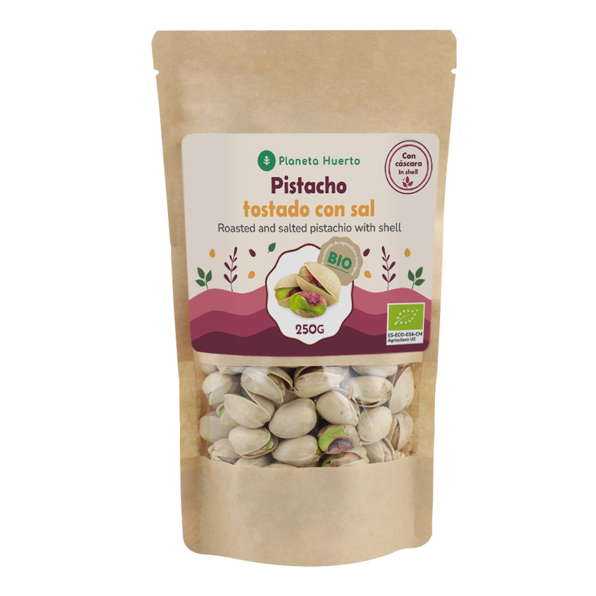 Pistacho en cáscara tostado y salado ECO Planeta Huerto 250 g