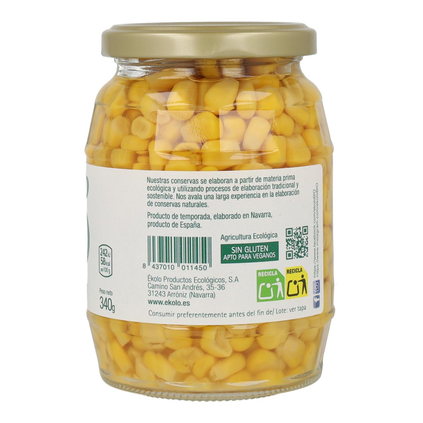Maíz Dulce Bio Ekolo