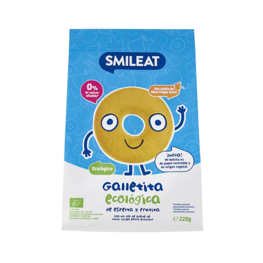 Pack 2x Galletas infantiles ECO de espelta con manzana  Smileat, 220g