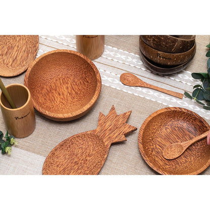 Plato de madera de coco redondo 18 cm