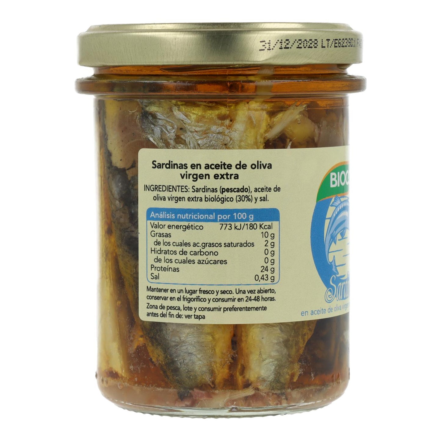 Sardinas en conserva Bio Biocop 138 g