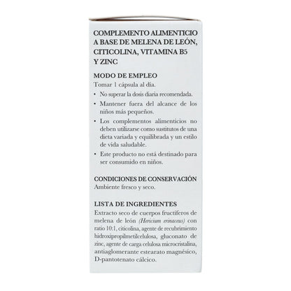 Melena de León complemento alimenticio con Citicolina B5 y Zinc 32 cápsulas