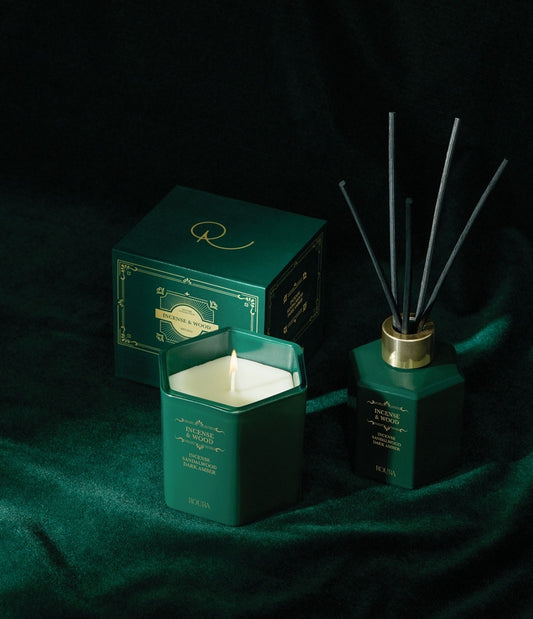 Pack vela y ambientador Incense & Wood, Roura