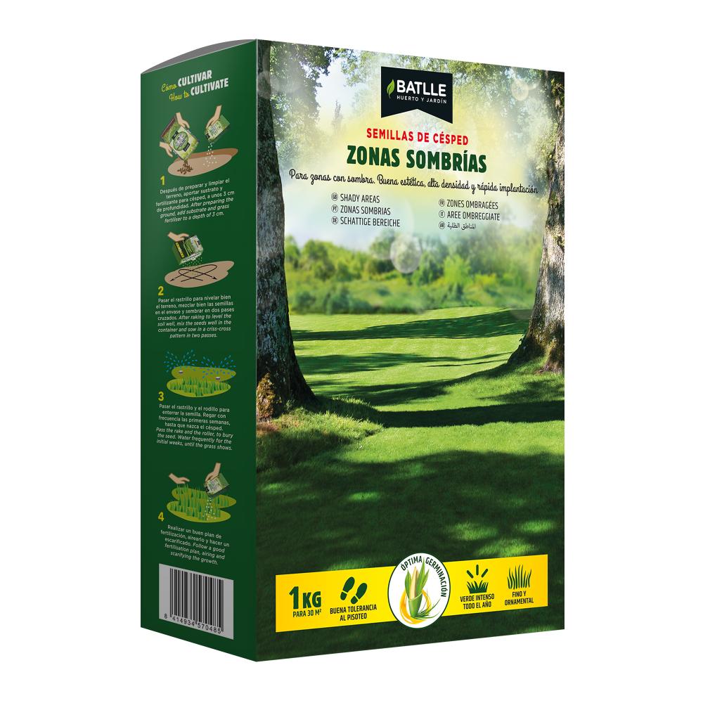 Semillas césped zonas sombrías Batlle 1 kg