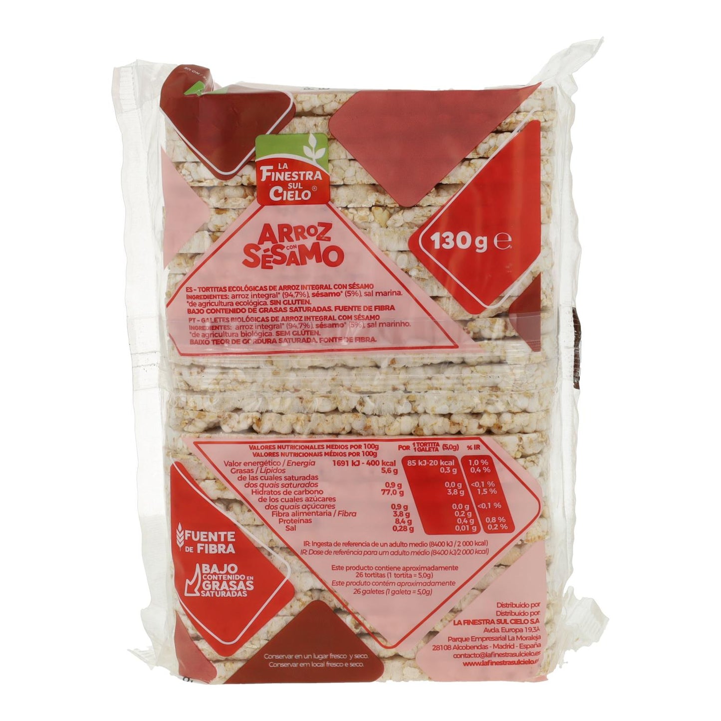 Tortitas de Arroz con Sésamo La Finestra Sul Cielo 130 g