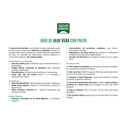 Pack x 12 Jugo de aloe vera con pulpa NaturGreen 1 L