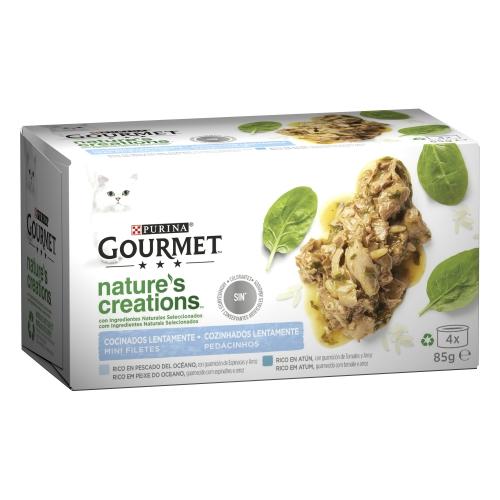 GOURMET Nature's Creations Mini Filetes Rico en Pescado del Océano y Atún 4x85g
