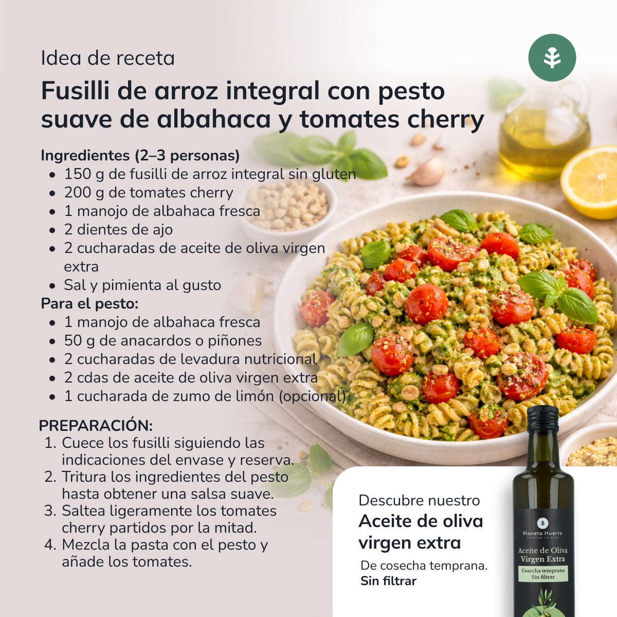 Espirales de arroz integral ECO sin gluten Planeta Huerto 500 g