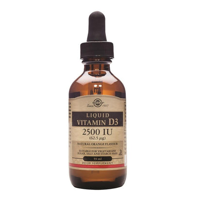 Vitamina D3 líquida 2500 UI, 59 ml (Naranja)