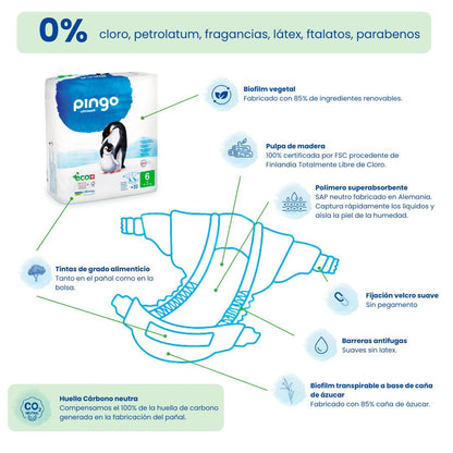 Pack Ahorro Pañales T6 XL (15-30kg) Pingo 64 unidades