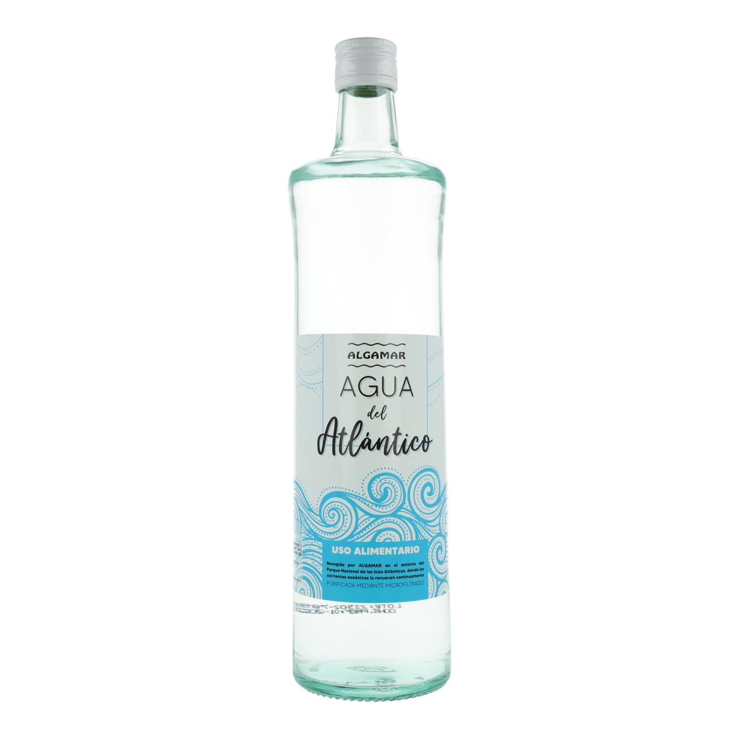 Agua del Altántico Algamar botella cristal 1 litro