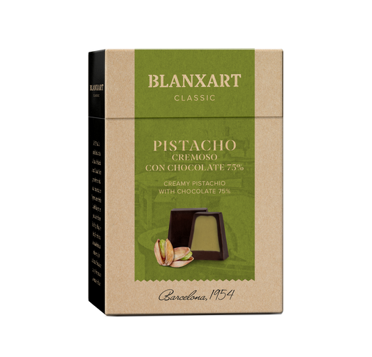 Praliné de Pistacho cremoso con Chocolate Negro 75% Blanxart 70 g