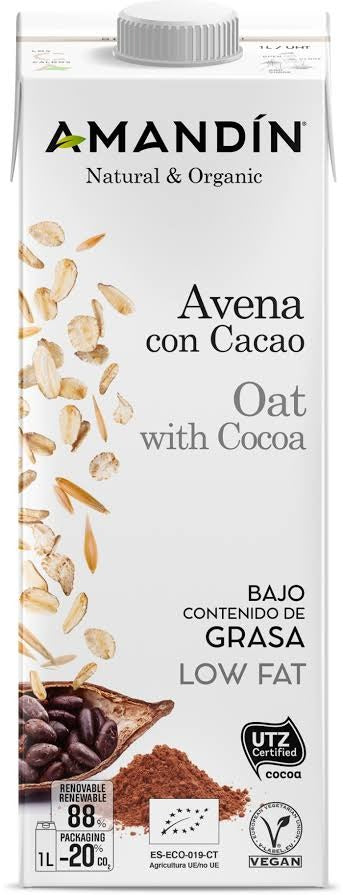 Bebida de Avena Con Cacao Bio Amandin 1L