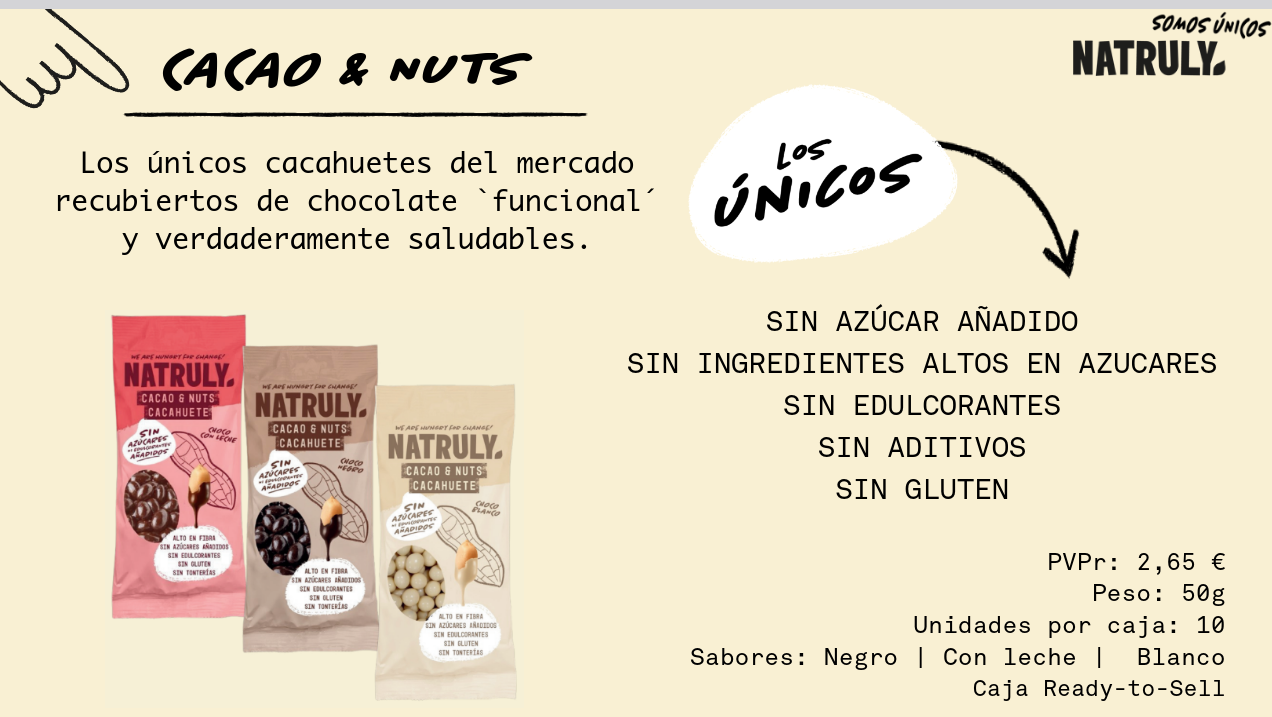 Cacao&Nuts Chocolate con leche Natruly 50g