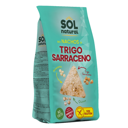 Nachos de Trigo Sarraceno con Amaranto y Quinoa BIO sin gluten Sol Natural 80 g